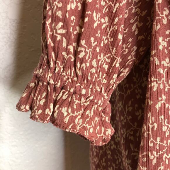 Ulla Johnson dusty rose pink white floral one shoulder ruffle top size 2 - Picture 4 of 10